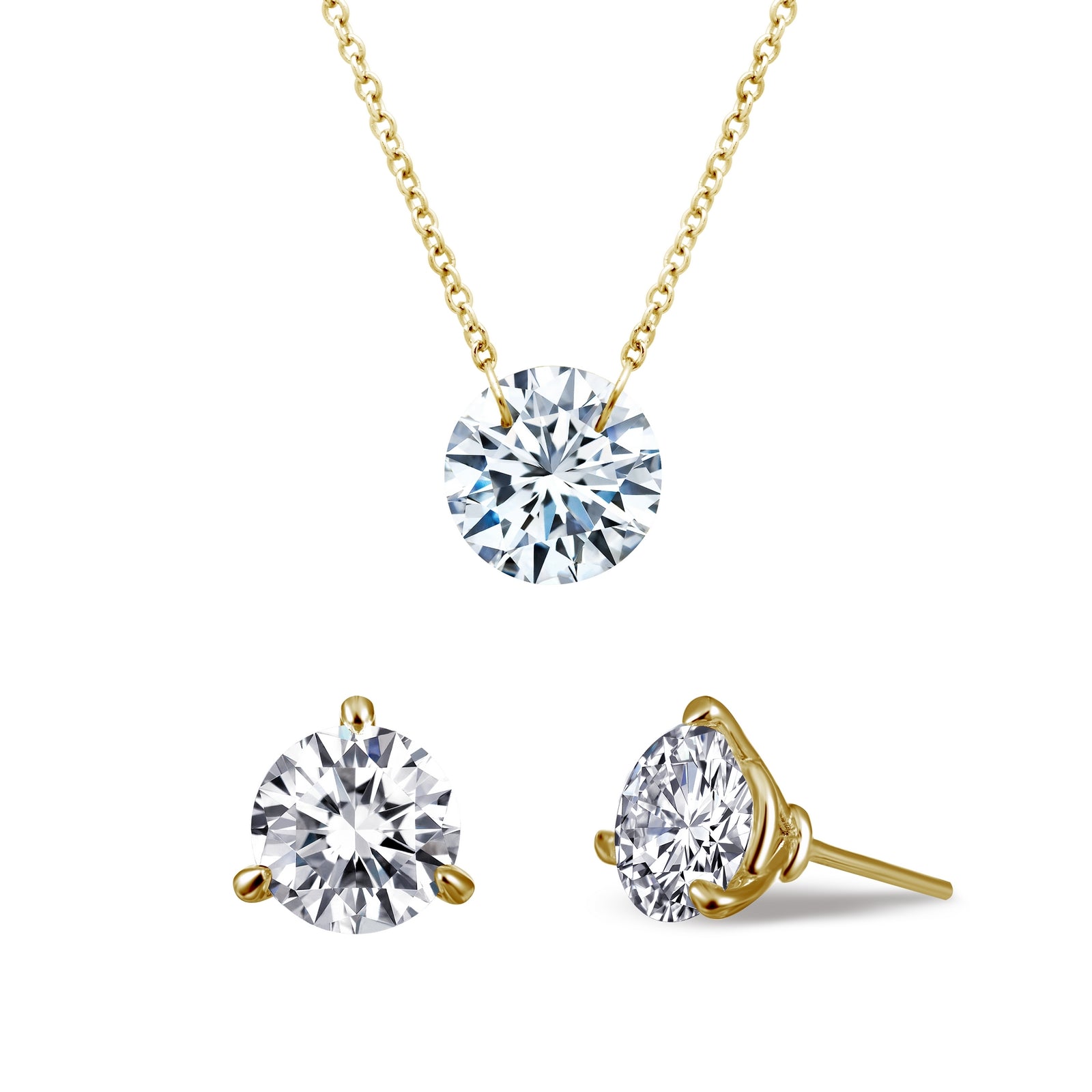Lafonn Holiday 2021 Solitaire Gold Set