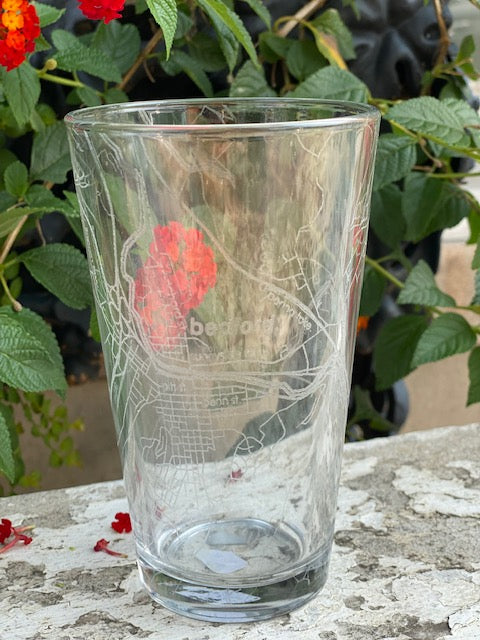 Bedford Home Town Pint Glass