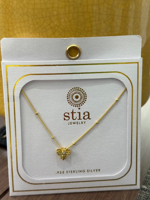 Stia Charm & Chain Bubbly Bumble Bee Necklaces