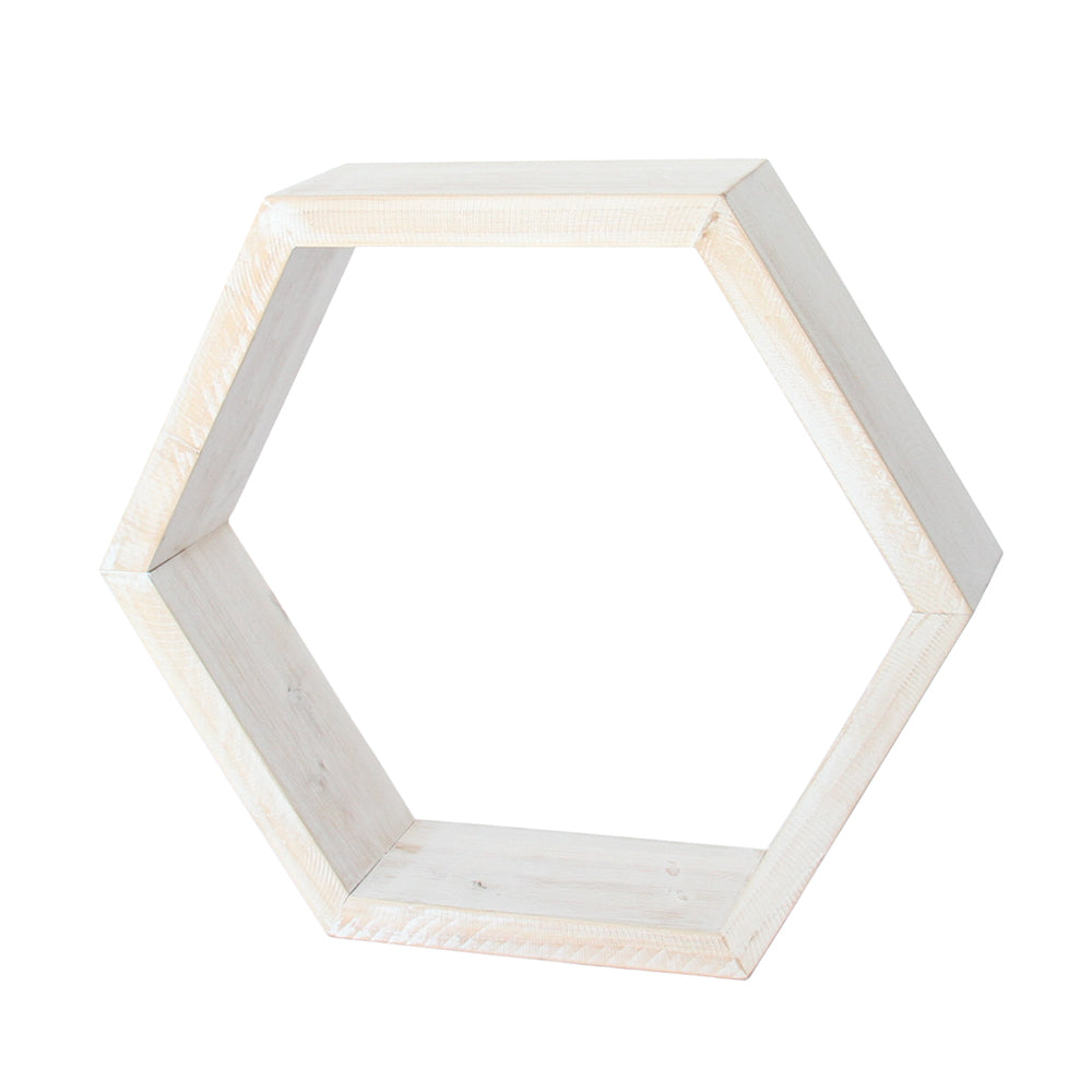 Honeycomb Shelf -Rustic Whitewash