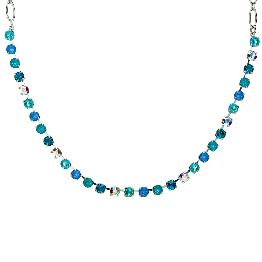 Mariana Rhodium Plated Petite Everyday Crystal Necklace In "Tranquil"