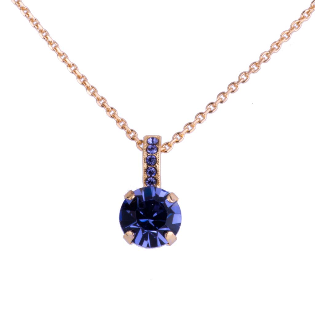Mariana Gold Lovable Embellished Single Crystal Pendant Necklace in Tanzanite from "Electric Blue"