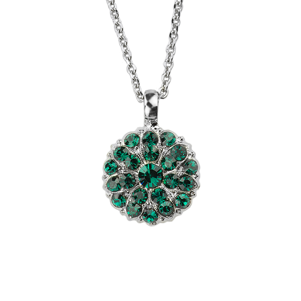 Mariana Silver Guardian Angel Necklace In May Birthstone: Emerald