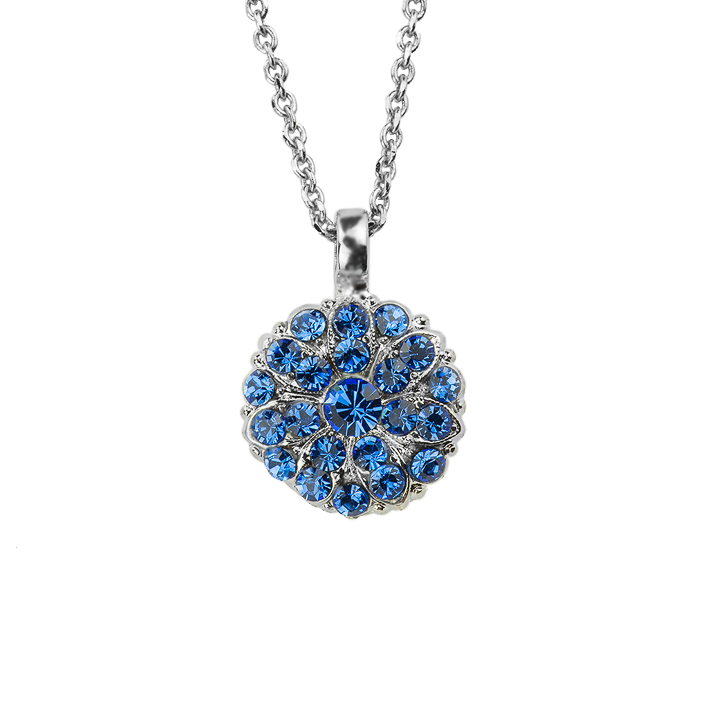 Mariana Silver Guardian Angel Necklace In September Birthstone: Sapphire