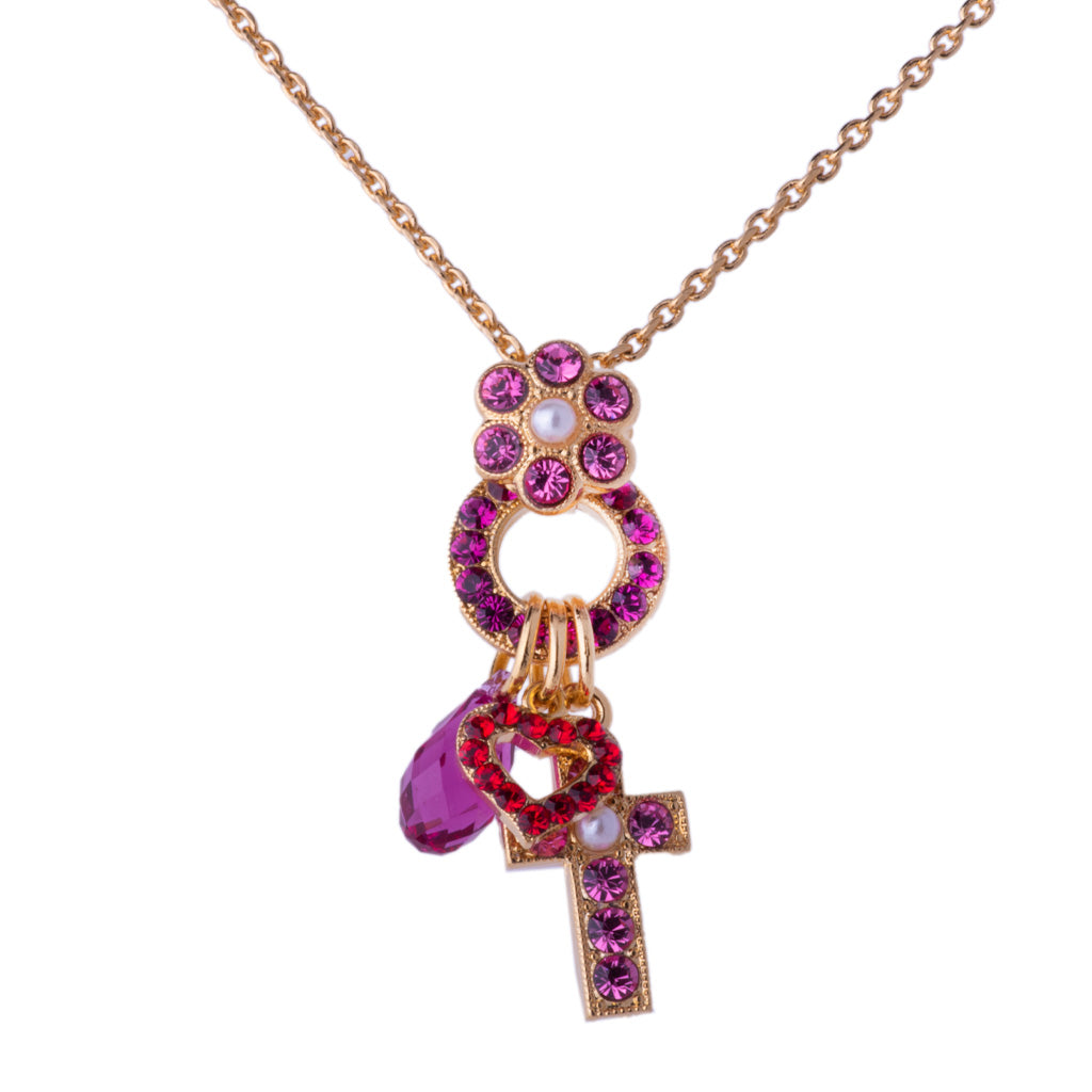Mariana Rose Gold Petite Dangle Charm Pendant Necklace in “Roxanne"
