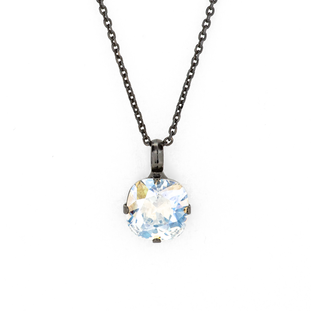 Mariana Gray Plated Cushion Cut Crystal Pendant Necklace in "Crystal Moonlight"
