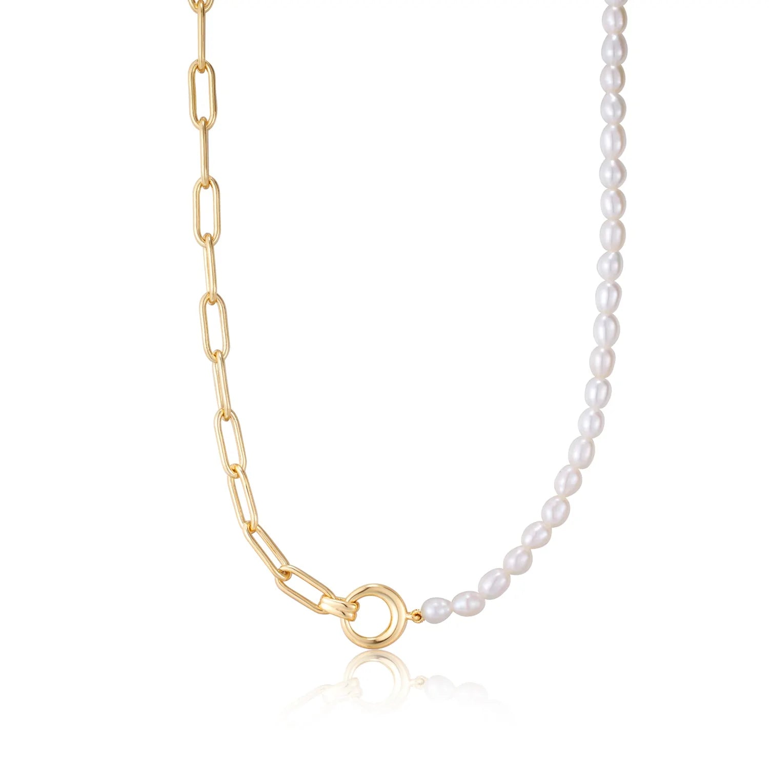 Ania Haie Pearl Chunky Link Chain Necklace