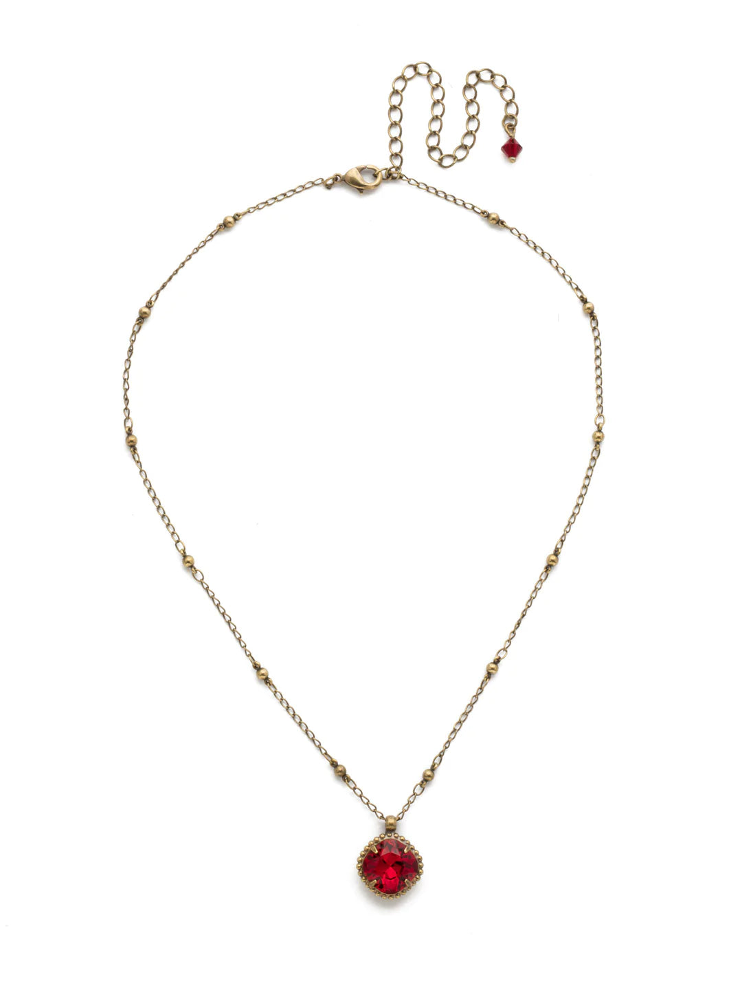 Sorrelli Cushion-Cut Red Crystal Pendant Necklace