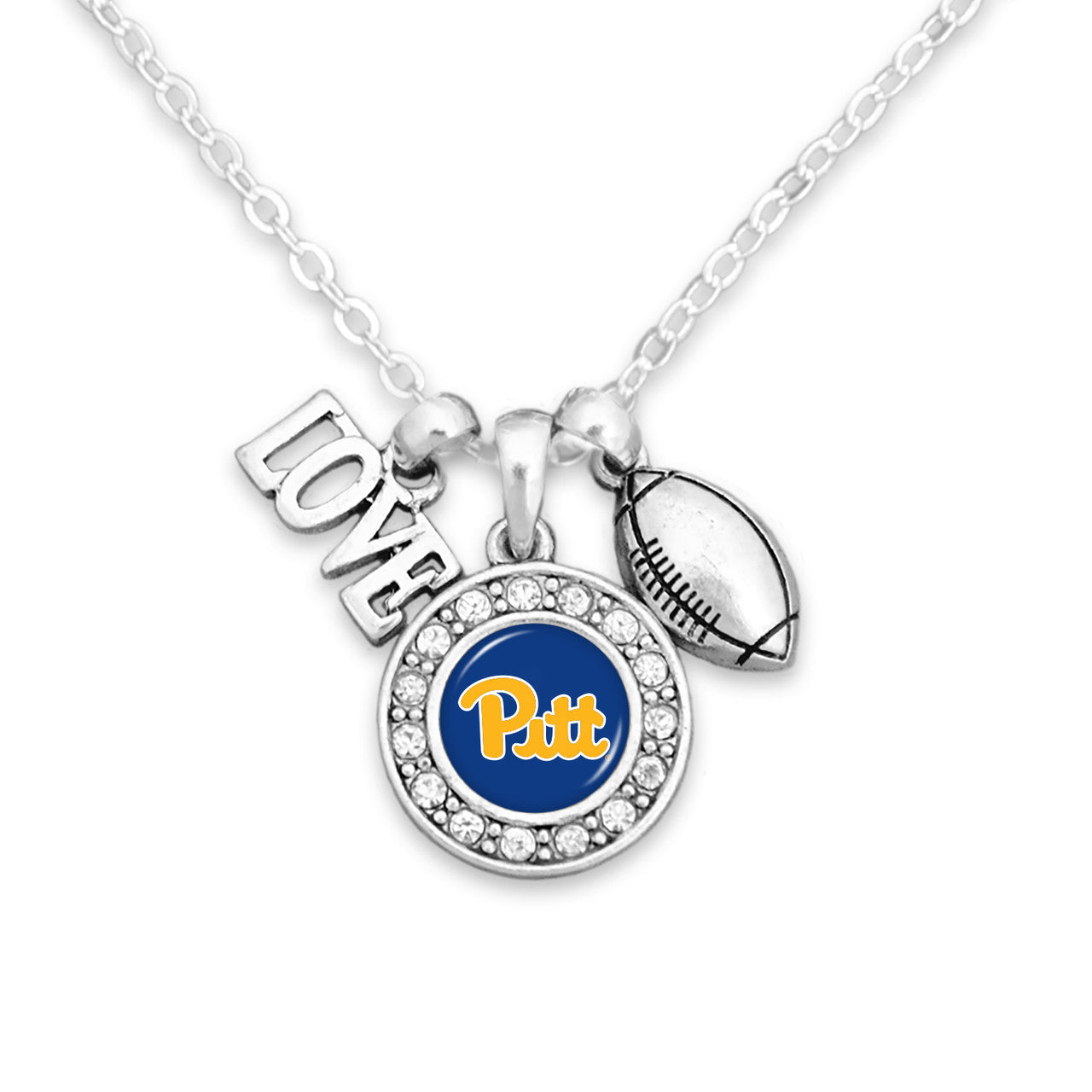 Pittsburgh Panthers Necklace- Football, Love and Logo