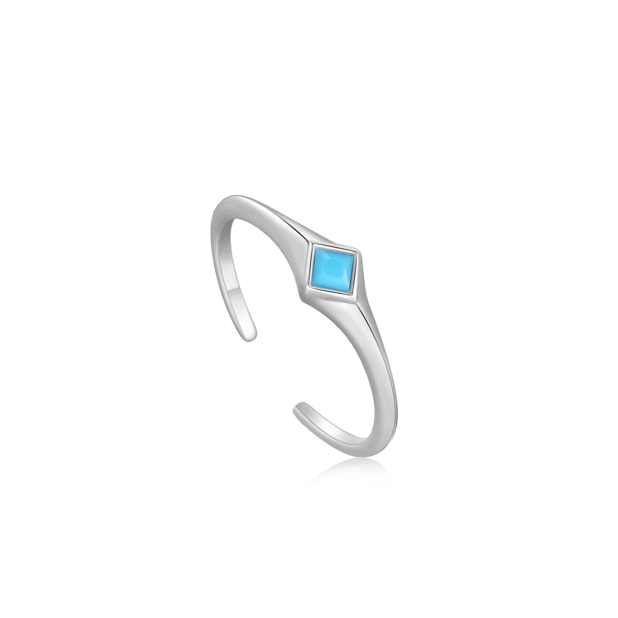 Ania Haie Turquoise Mini Signet Silver Adjustable Rings