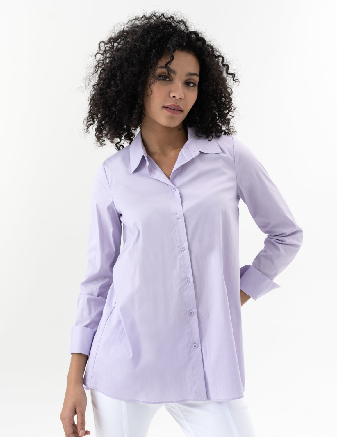 Renuar Lavender Long Sleeve Button Blouse