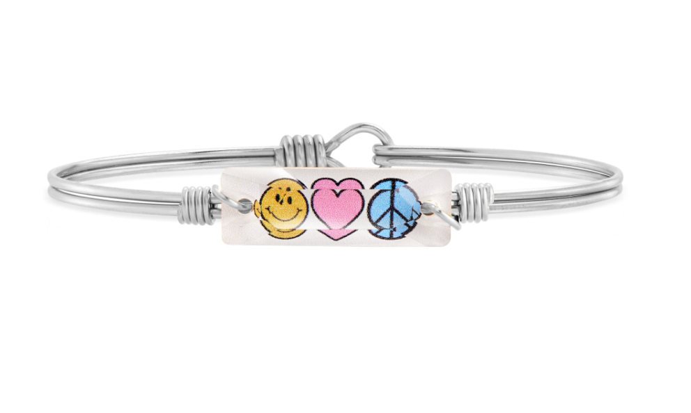Luca & Danni Peace, Love + Happiness Bangle Bracelet