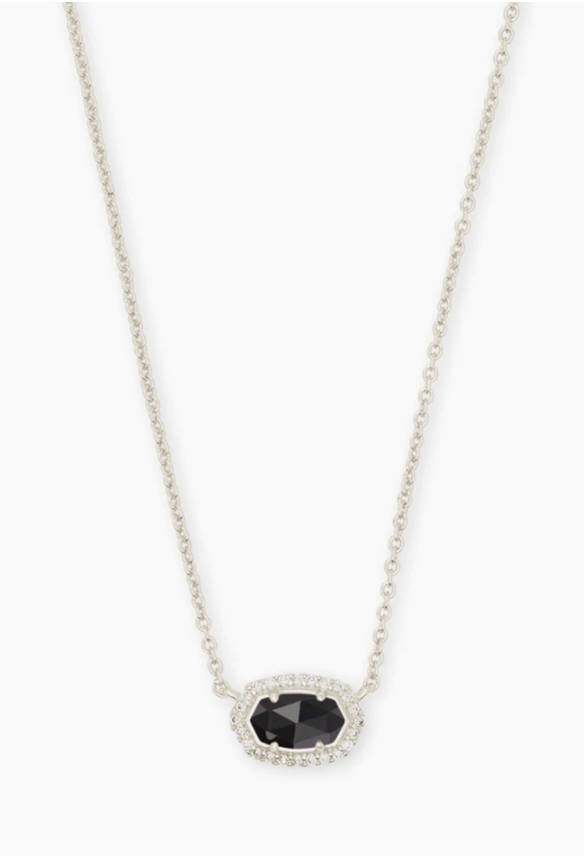 Kendra Scott Chelsea Silver Pendant Necklace In Black