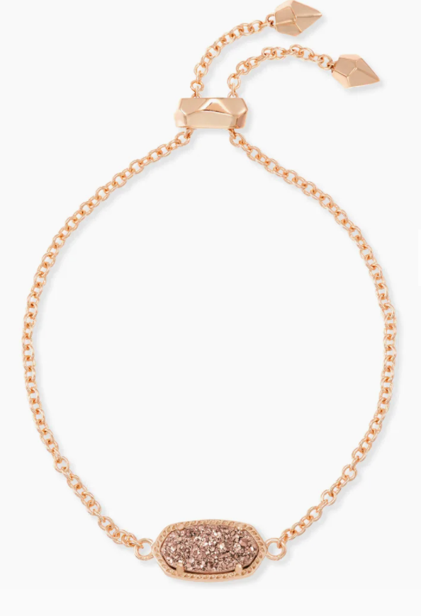 Kendra Scott Elaina Rose Gold Adjustable Chain Bracelet In Rose Gold Drusy