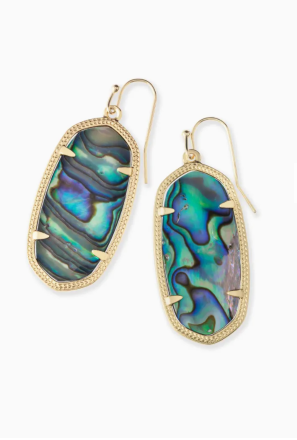 Kendra Scott Elle Gold Drop Earrings In Abalone Shell