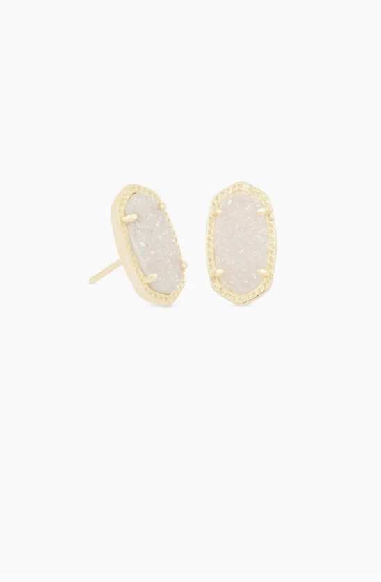 Kendra Scott Ellie Gold Stud Earrings In Iridescent Drusy