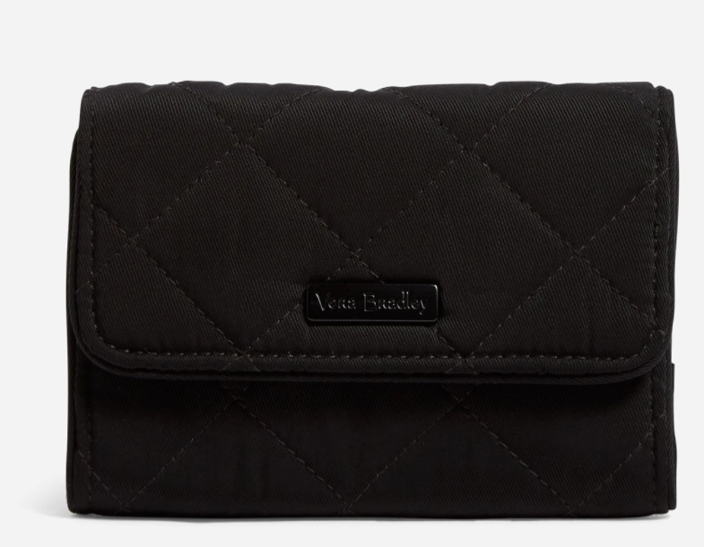 Vera Bradley RFID Riley Compact Wallet in Performance Twill-Black