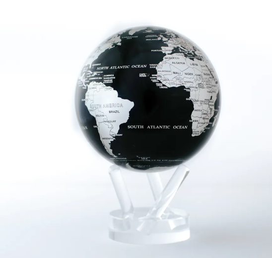 Black & Silver Map MOVA Globe 4.5"