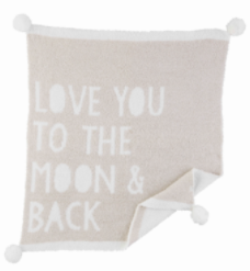 Mudpie "Love you to the moon and back" Cozy Chenille Blanket