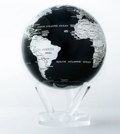 Black & Silver Map MOVA Globe 6"