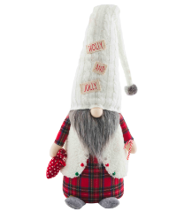 Mudpie Holly Jolly Light-Up Gnome Sitter