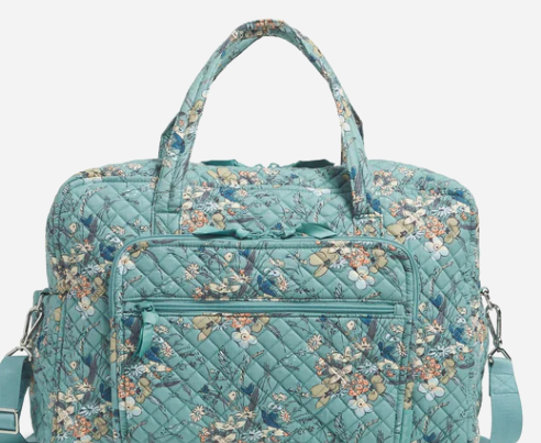 Vera Badley Weekender Travel Bag in Recycled Cotton-Sunlit Garden Sage