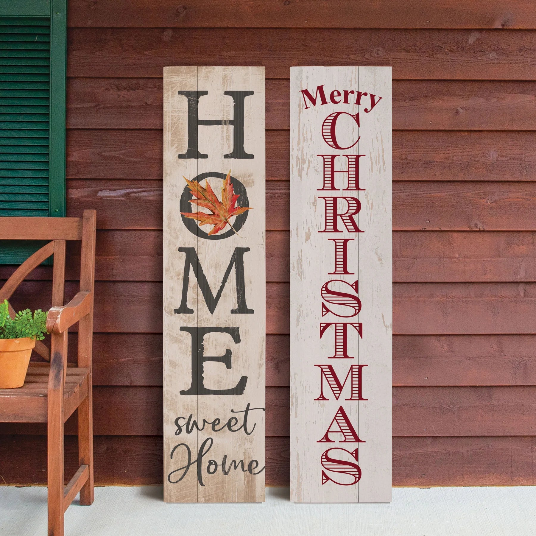 MERRY CHRISTMAS DOUBLE-SIDED OUTDOOR PORCH SIGN