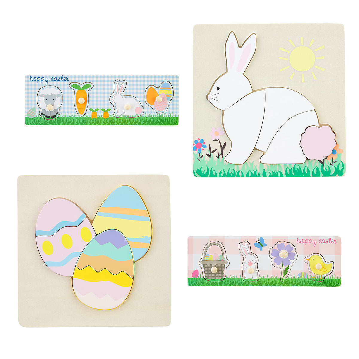 Wooden Easter Knob Handle Puzzles