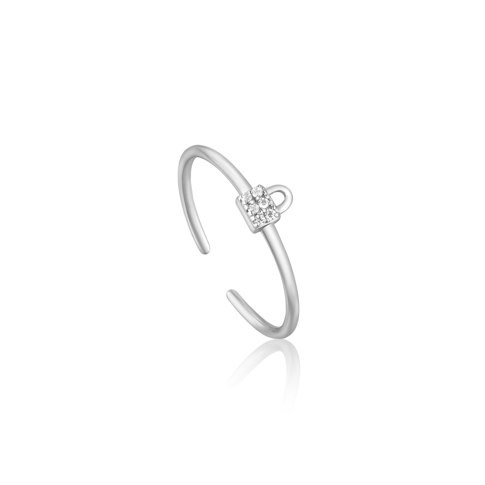 Ania Haie Padlock Sparkle Adjustable Rings - Juli's Wearable Art