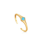 Ania Haie Turquoise Mini Signet Silver Adjustable Rings - Juli's Wearable Art