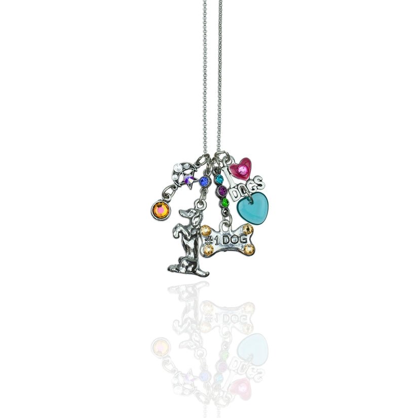 Anne Koplik "I Love Dogs" Swarovski® Crystal Jumble Necklace - Juli's Wearable Art