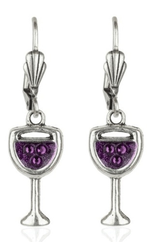 Anne Koplik Wine Lover Wine Glass Earrings - Juli's Wearable Art