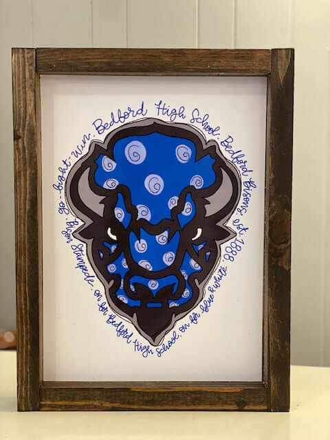 Bedford Bison Wooden 8x10 Sign