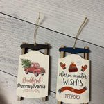 Bedford Christmas Sled Ornaments - Juli's Wearable Art