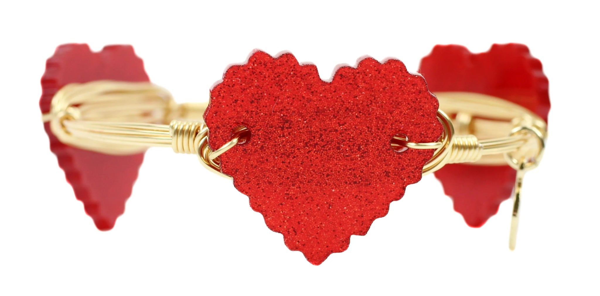 Bourbon & Boweties - Glitter Heart Bangle Bracelets - Juli's Wearable Art