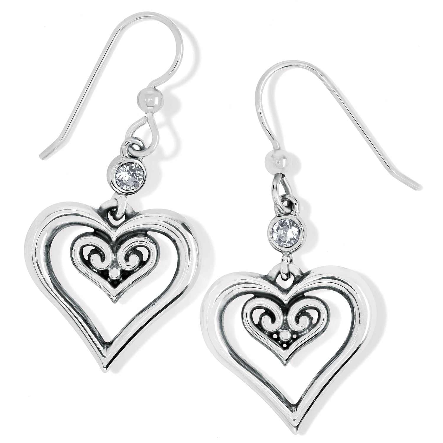 Brighton Alcazar Duet Heart French Wire Earrings - Juli's Wearable Art
