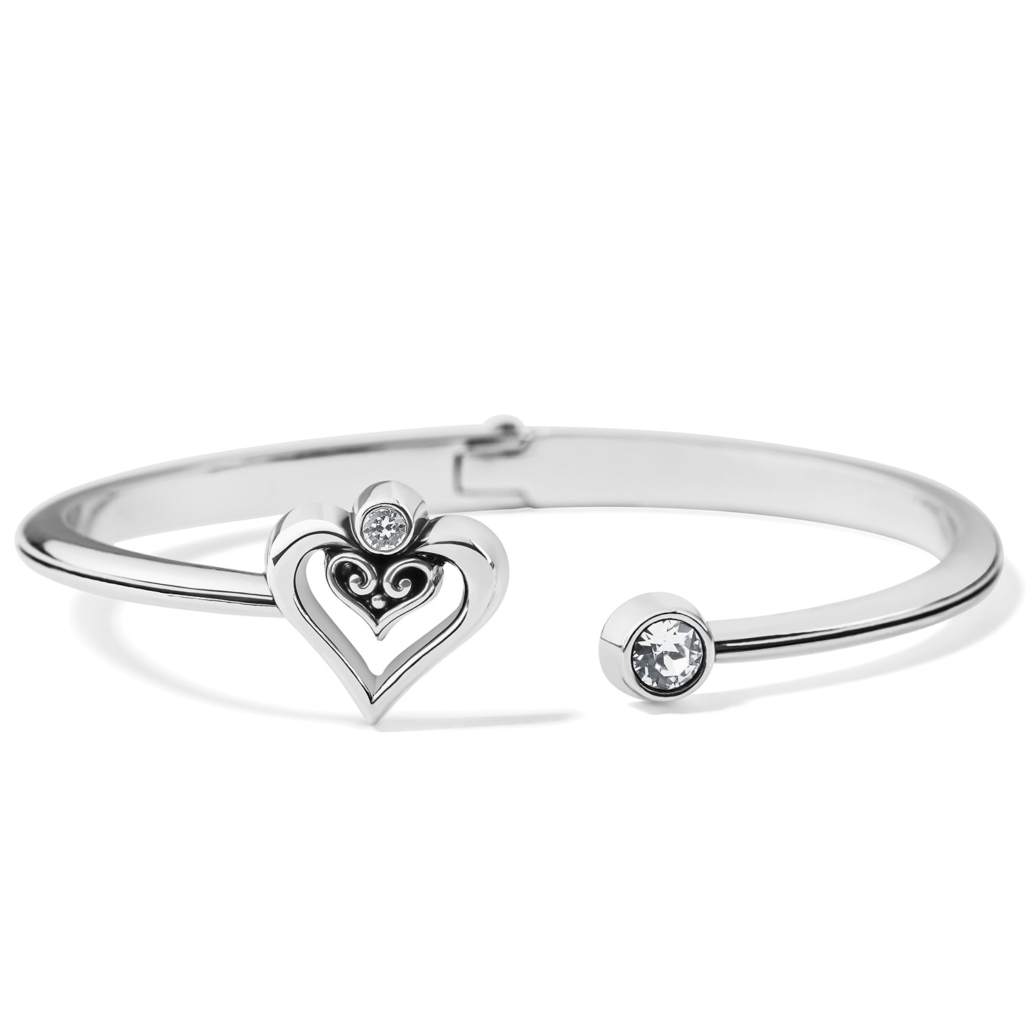 Brighton Alcazar Duet Heart Open Hinged Bangle - Juli's Wearable Art