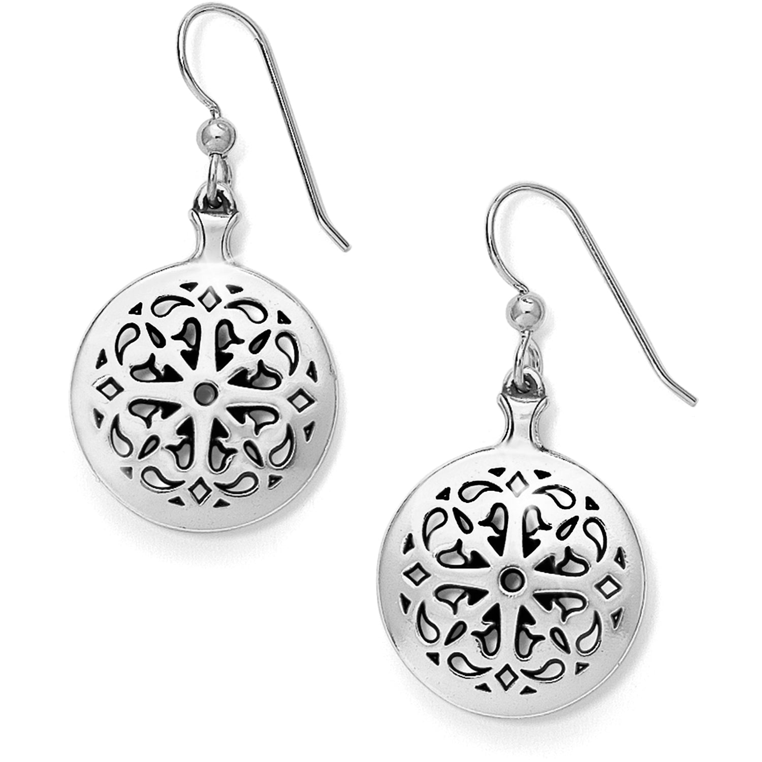 Brighton Ferrara French Wire Earrings – Silver Arabesque Design