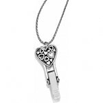 Brighton Floating Heart Badge Clip Necklace - Juli's Wearable Art