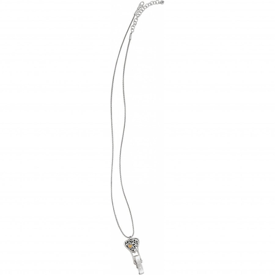 Brighton Floating Heart Badge Clip Necklace - Juli's Wearable Art