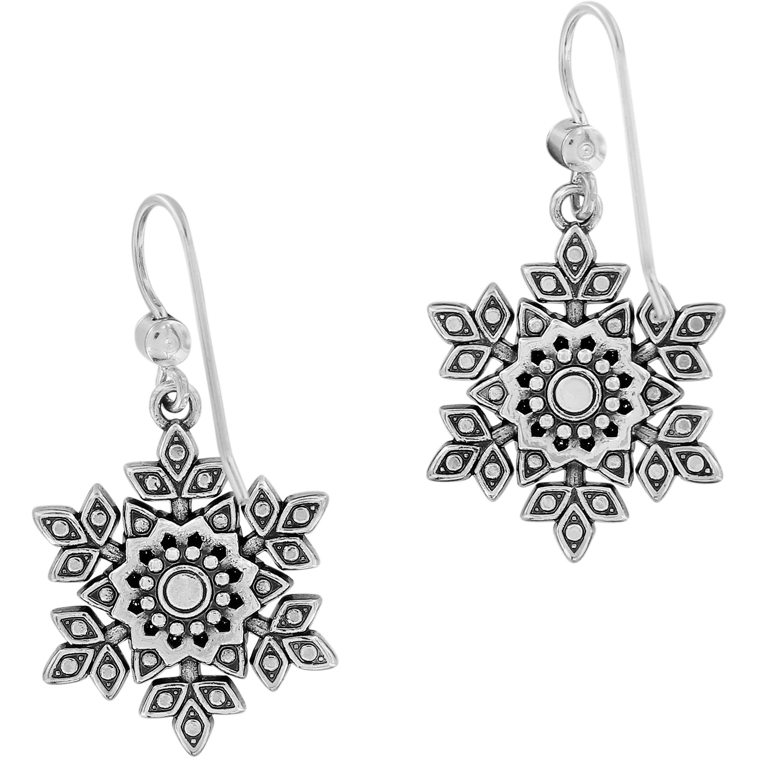 Brighton Glint Snowflake French Wire Earrings - Juli's Wearable Art