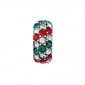 Brighton Glitter Spacer - Red, White & Green