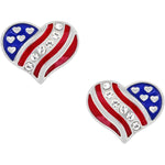Brighton Hearts and Stripes Mini Post Earrings - Juli's Wearable Art