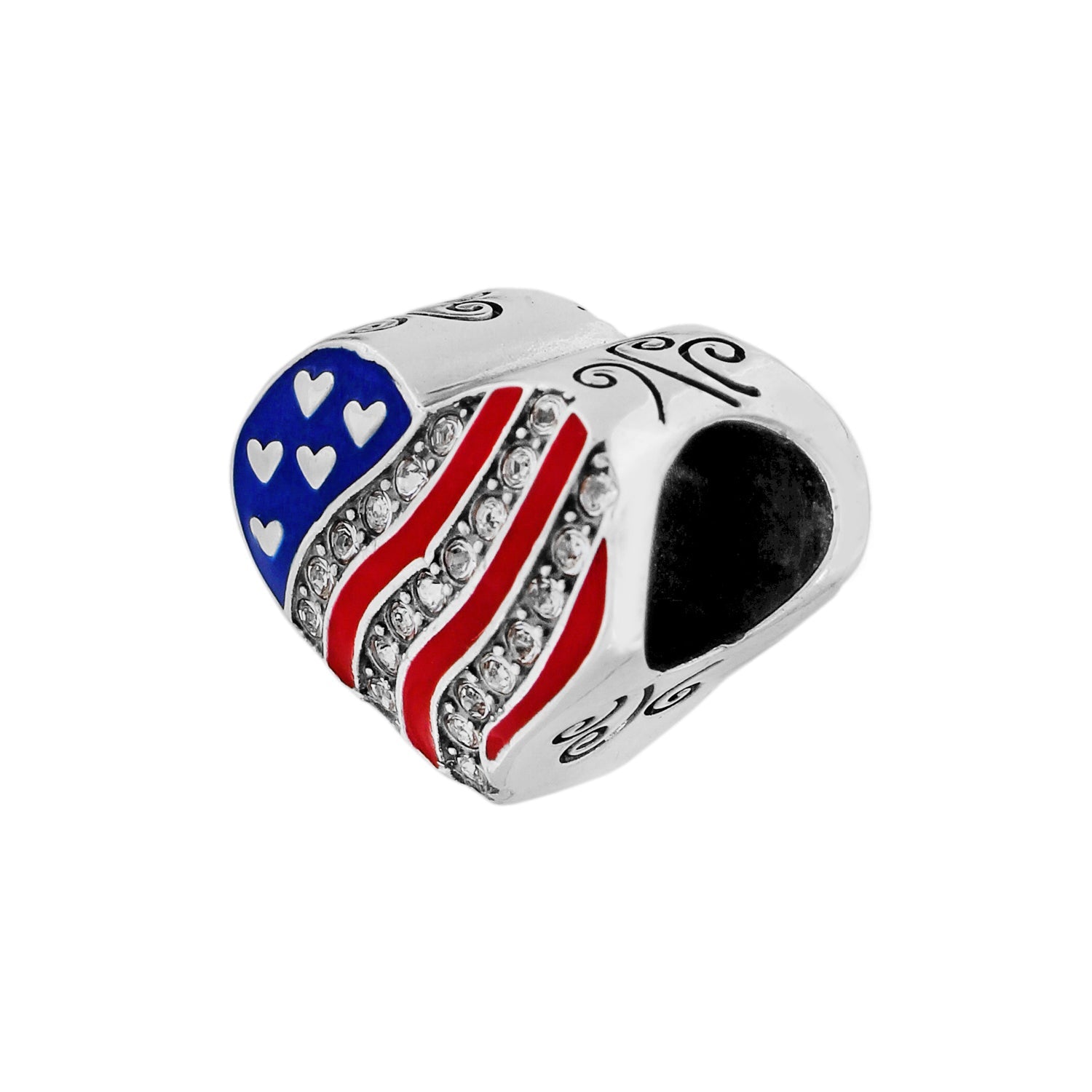 Brighton Hearts & Stripes Bead - Juli's Wearable Art