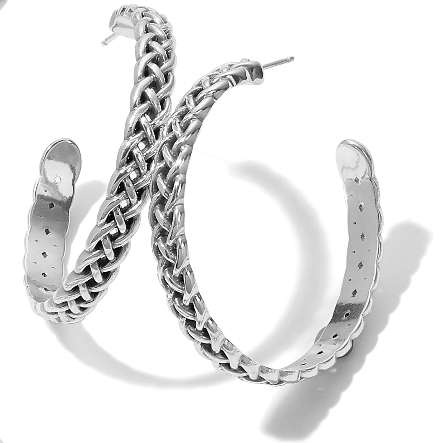 Brighton Interlok Braid Large Hoop Earrings - Juli's Wearable Art