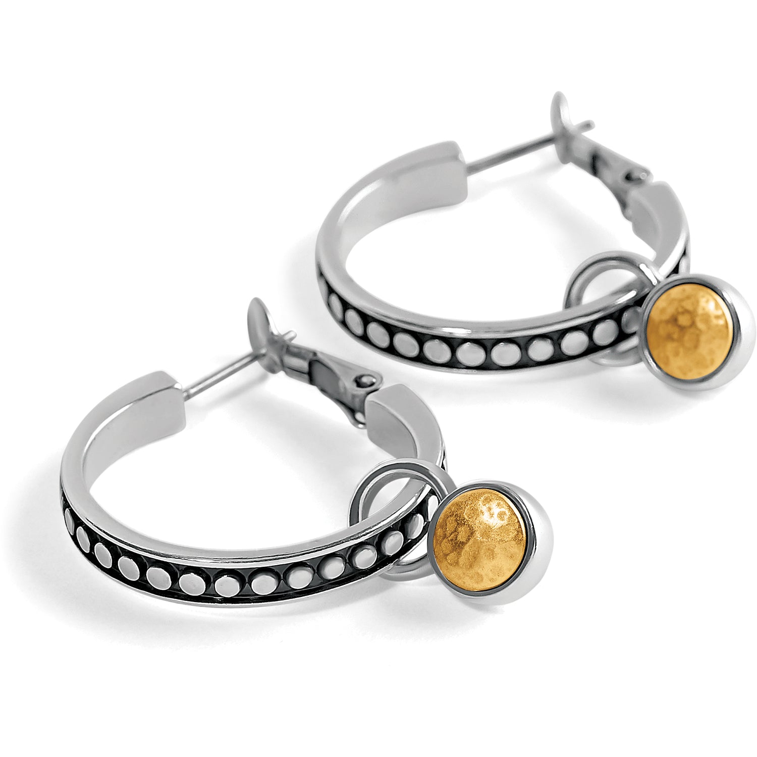 Brighton Pebble Dot Onyx Reversible Hoop Earrings - Juli's Wearable Art