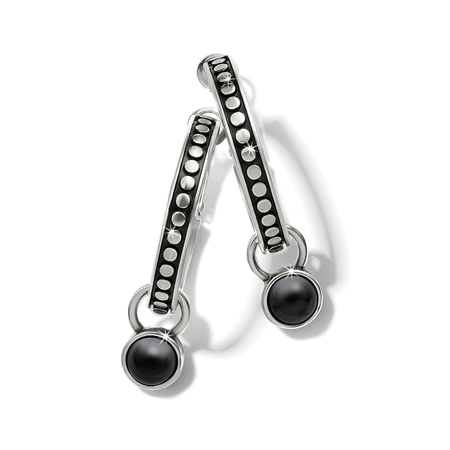 Brighton Pebble Dot Onyx Reversible Hoop Earrings - Juli's Wearable Art