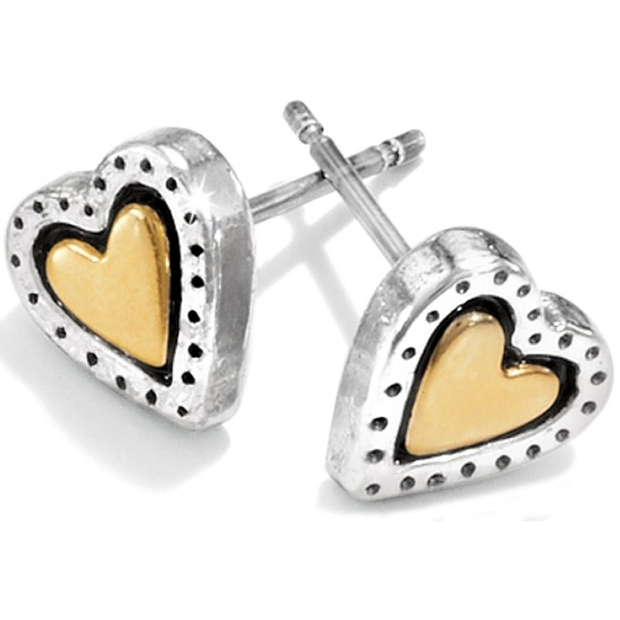 Brighton Rendezvous Mini Post Earrings – Two-Tone Heart Studs