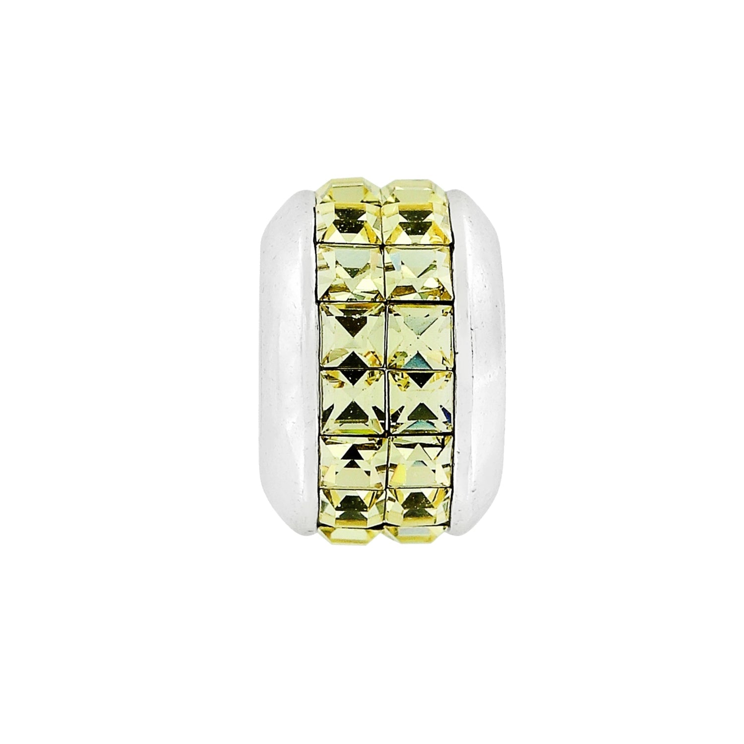 Brighton Spectrum Crystal Bead | Silver & Sunshine Yellow
