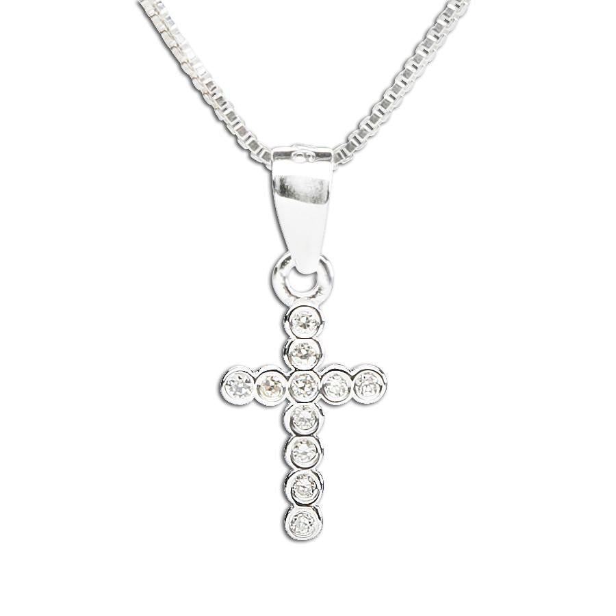 Cherished Moments Sterling Silver Kid's Sparking Cross Necklace